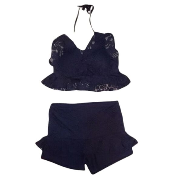 Lace overlay short tankini S/M - Picture 1 of 4